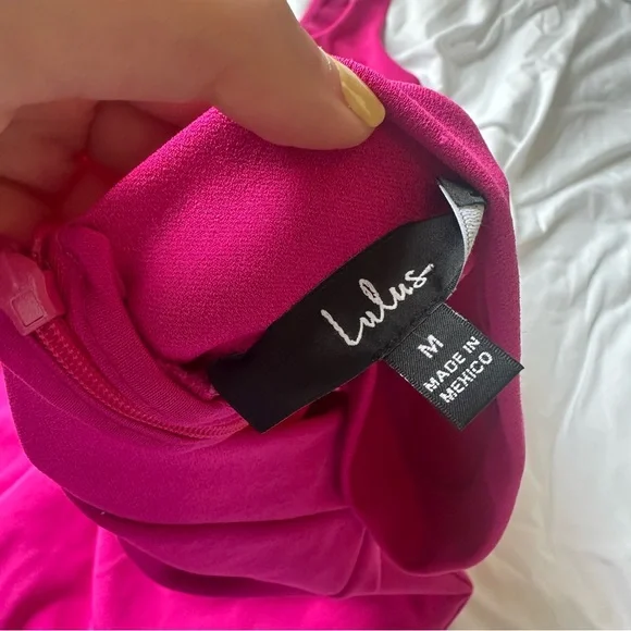 Lulus Only Tonight Hot Pink Two-Piece Wide-Leg Jumpsuit Size Medium - Picture 11 of 12